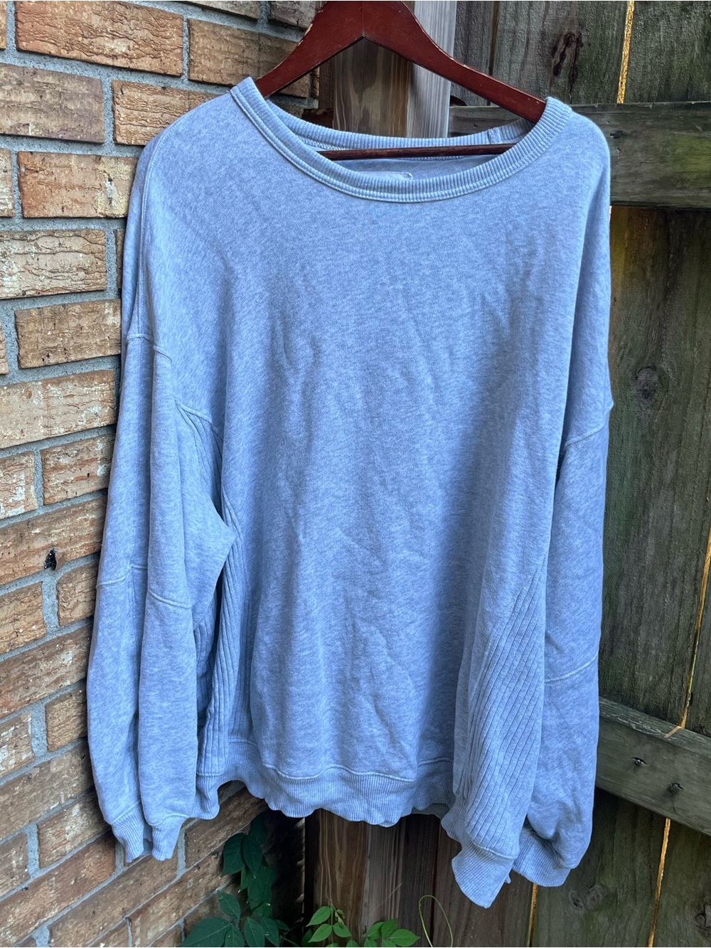 Aerie Gray Oversized Crewneck Sweatshirt